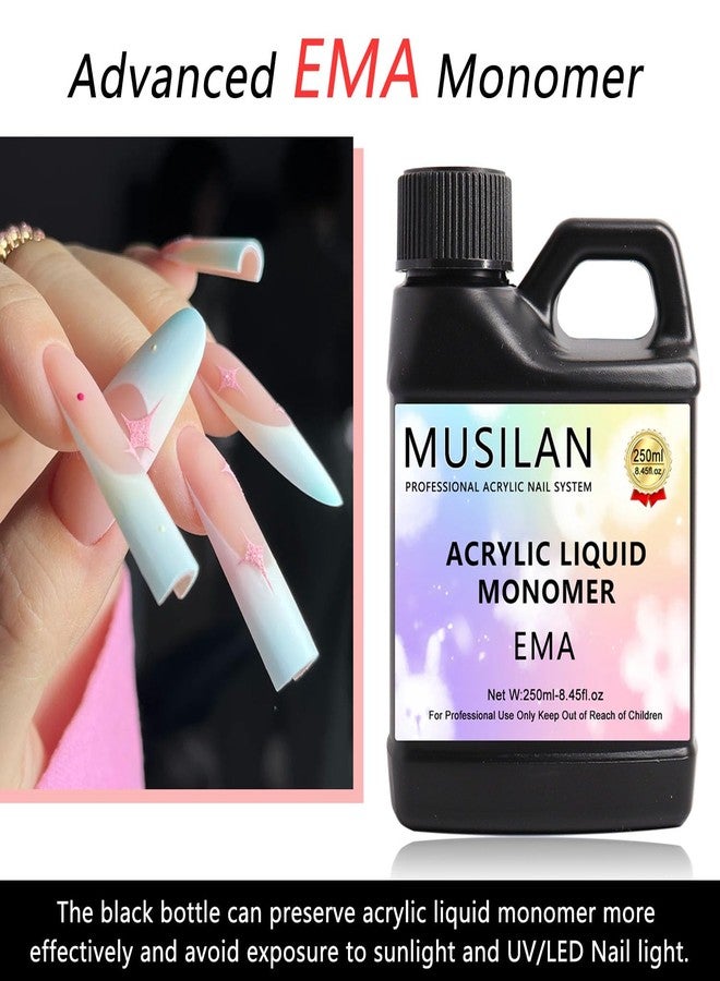 MUSILAN Monomer Acrylic Nail Liquid - 8.45oz Professional Monomer For Acrylic Powder Application,Non-Yellowing MMA-Free Nail Monomer Liquid for Beginners DIY at Home Nail Salon &Nail Extension Carving - Image 2